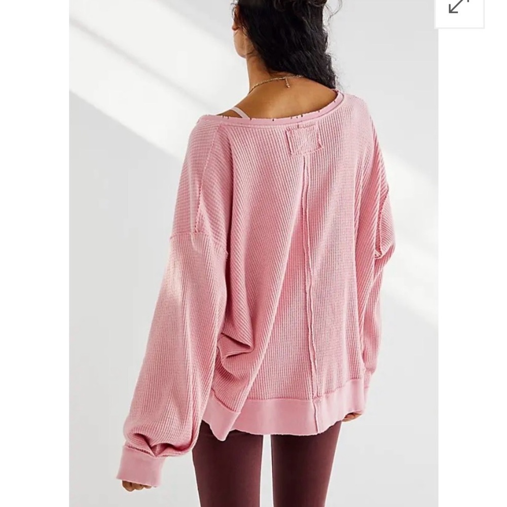 NWOT Free People We The Free Buttercup thermal in Strawberry Crème - Picture 3 of 5